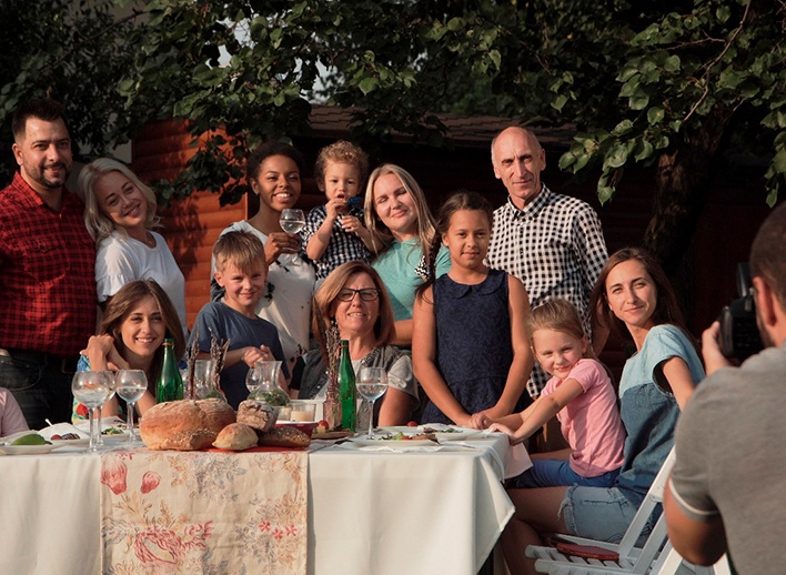 Multi-generation family taking a picture
