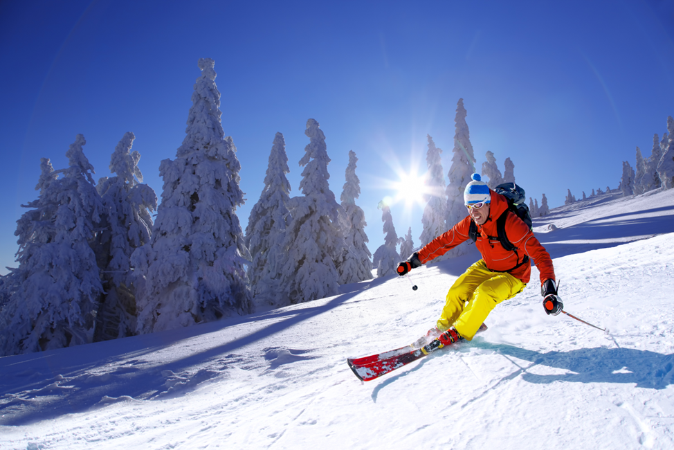 man skiing in the White Mountains