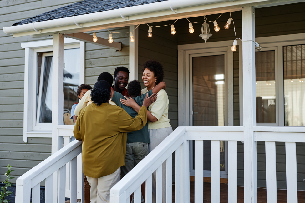 family reunion on porch